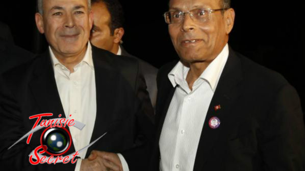 Les deux mercenaires des Frères musulmans et salariés du Qatar, Burhan Ghalioun et Moncef Marzouki.