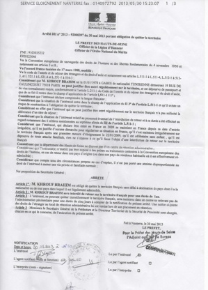 Un tunisien abusivement expulsé de France avec la complicité du Consulat tunisien Un tunisien abusivement expulsé de France avec la complicité du Consulat tunisien