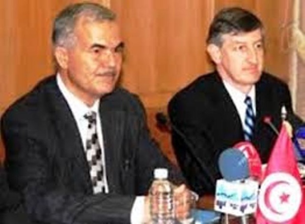 Moncef Ben Salem, l'islamo-terroriste devenu ministre, en compagnie du Proconsul des USA en Tunisie, Jacob Walles.