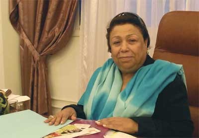 Madame Saïda Agrebi, fondatrice notamment de l'Organisation Tunisienne des Mères et anciennes députée.
