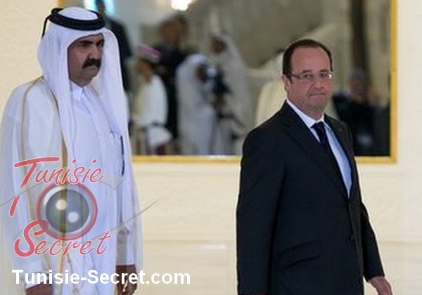 L'émir déchu du Qatar avec François Hollande.