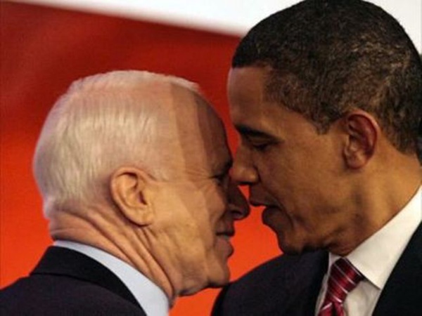 Barack Obama et John McCain sont-ils des adversaires politiques comme ils le prétendent ou collaborent-ils ensemble à la stratégie impérialiste de leur pays ? Barack Obama et John McCain sont-ils des adversaires politiques comme ils le prétendent ou collaborent-ils ensemble à la stratégie impérialiste de leur pays ?