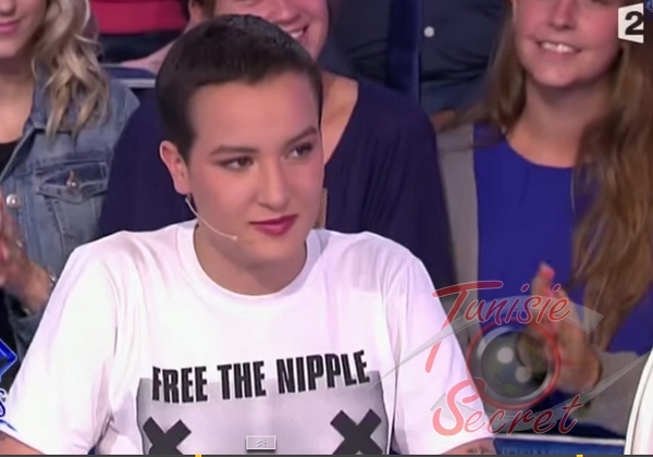 Amina Sboui, à l'époque où elle était encore la coqueluche de certains médias français. Ici, sur France2  pour "analyser" la révolution des gueux !