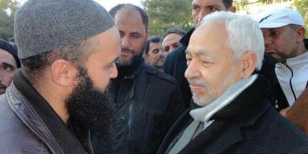 Seifallah Ben Hassine, alias Abou Iyadh, avec Rached Ghannouchi, alias Abou Erdogan.