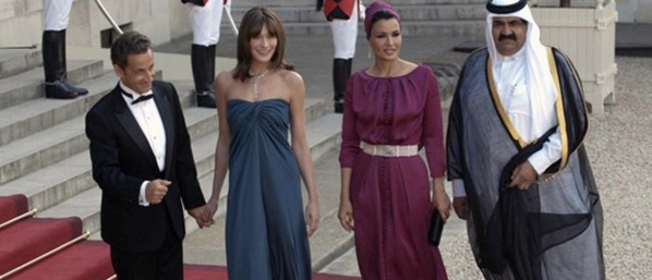 L'ex-couple présidentiel Nicolas Sarkozy-Carla Bruni, et Mozza lifting-Hamad Ben Khalifa, alias Hamad ventre plein de gaz !