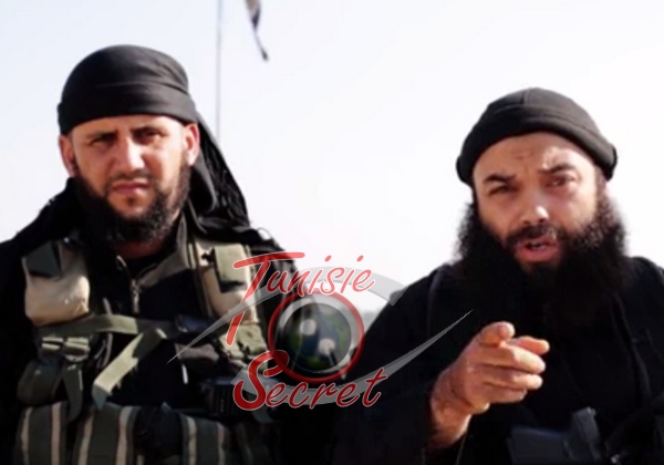 A gauche, le compagnon d'Abou Iyadh qui se fait appeler Abou-Moussaâb. A droite, le visage de Boubaker al-Hakim enfin dévoilé.