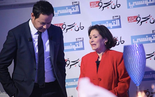 Le journaliste Samir El-Wafi et la mercenaire des droits de l'homme, Sihem Ben Sedrine.