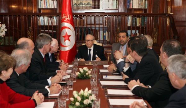 Au palais de Carthage, avec Béji Caïd Essebsi.