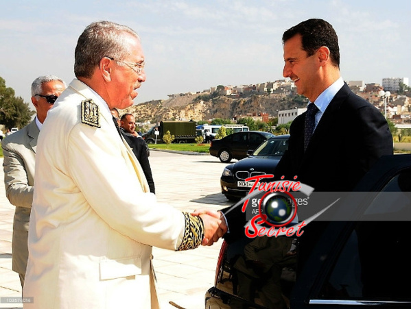 Le président syrien reçu par le gouverneur de Tunis, Mondher Friji, le 13 juillet 2010.
