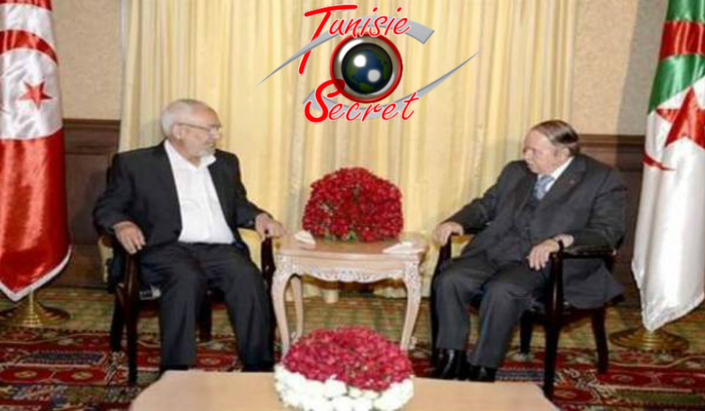 Photo d'archive de l'une des douzes rencontres entre le Frère musulman Rached Ghannouchi et le président à vie Abdelaziz Bouteflika.