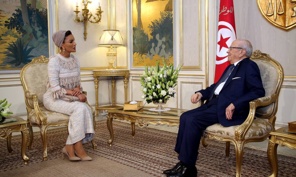 Béji Caïd Essebsi recevant au Palais de Carthage la "première Dame" de Tunisie !