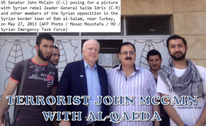 John McCain avec ses mercenaires terroristes Syriens.
