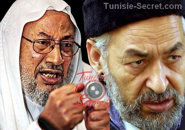 Le grand Mufti de l'OTAN, Youssef Qaradaoui, et son disciple tunisien Rached Ghannouchi.