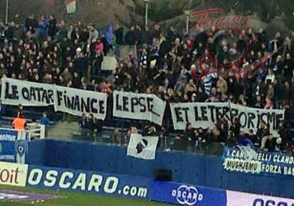 «Le Qatar finance le PSG... et le terrorisme», affichent les supporters de Bastia