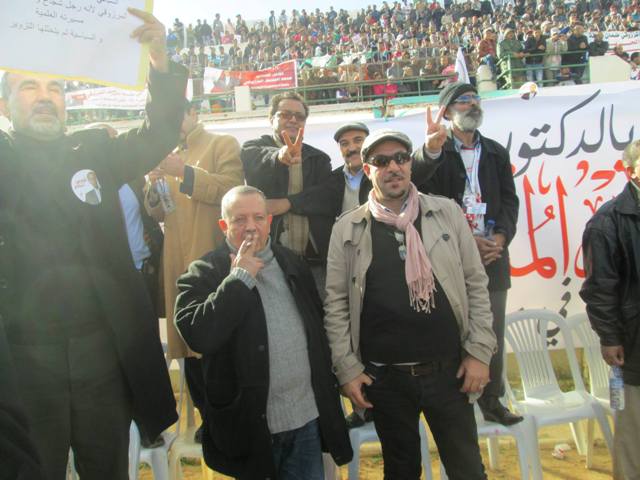 Chiheb Boughedir au meeting de son patron Moncef Marzouki, le 17 décembre 2014 à Sidi Bouzid.