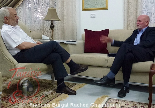 Le Frère musulman Rached Ghannouchi avec le "frère" François Burgat.