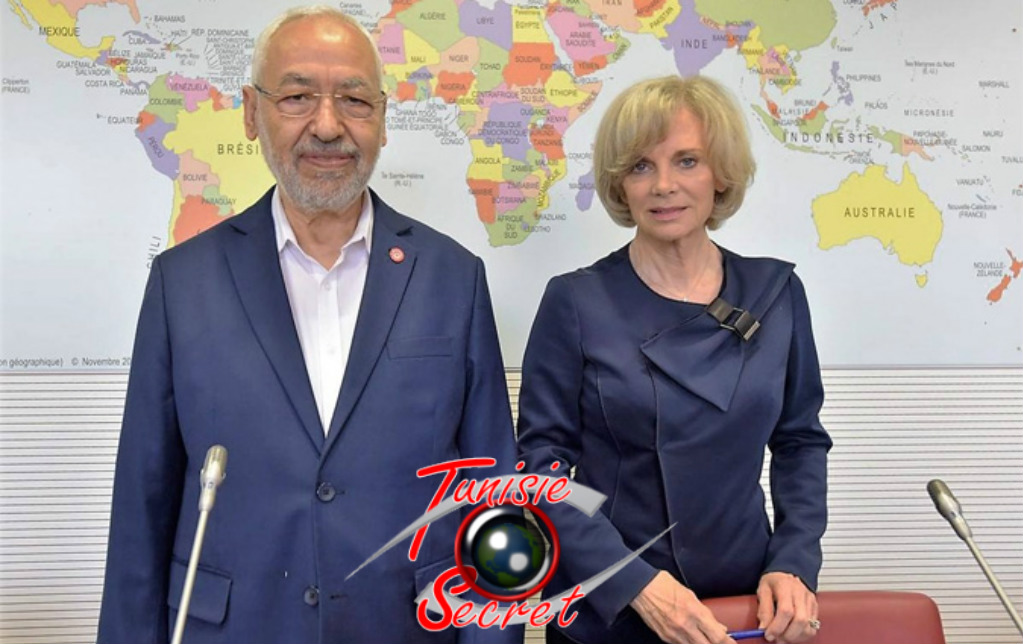 Rached Ghannouchi avec Elisabeth Guigou.