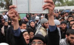 Des salafistes tunisiens lors d'une manifestation à Manouba.